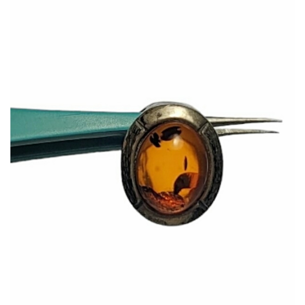 Amber Sterling Silver Small Pendant